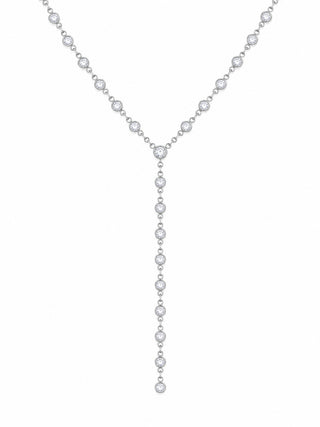 4mm Silver Bezel Station Lariat